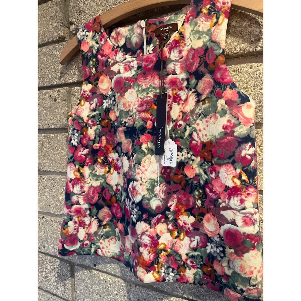 Colorful Floral Sleeveless Top By Imoga For Girls Size 12 - Picture 2 of 6
